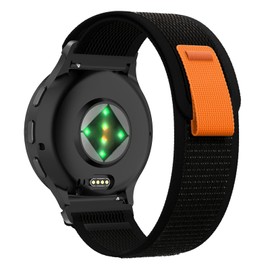 SumRioo 22 mm Strap for Garmin Venu 3/Venu 2/Vivoactive 4, Forerunner 265/255/255 Music, Black Nylon Sport Band