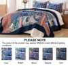 DJY Patchwork Quilt Set Queen Size Navy Blue Bedspread Boho