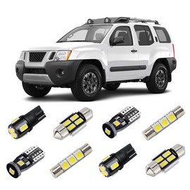 BRISHINE White Interior LED Lights Kit for Nissan Xterra 2005 2006 2007 2008 2009 2010 2011 2012 2013 2014 2015 Super Bright 6000K LED Interior Light Package + License Plate Lights and Install Tool