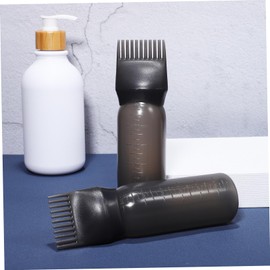 TOVINANNA 2pcs Root Comb Applicator Bottles for Hair Dye Squeeze Applicator Graduated Scale Salon Supplies for Easy Application and Scalp Massage