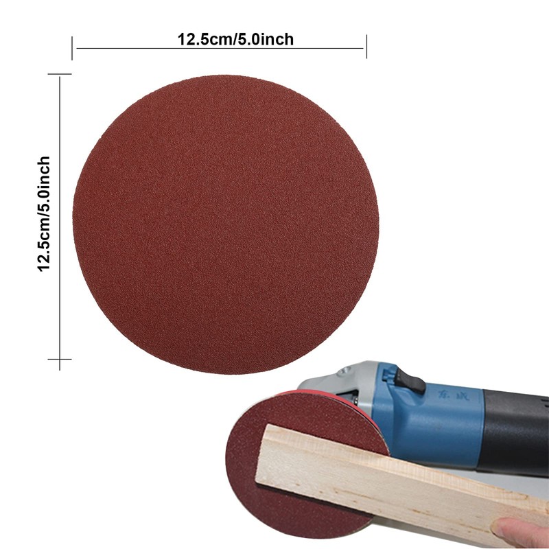 12pcs 5" Sanding Discs Pad Kit for Drill Black and