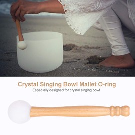 Okuyonic Practical Crystal Singing Bowl Mallet O-Ring Crystal Singing Bowl Mallet for Playing Crystal Singing Bowl