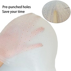 Pre-perforado con agujeros de silicona para el cabello, juego de color de cabello profesional reutilizable con gancho, herramientas de teñido de peluq