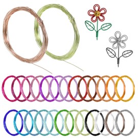 25 Rolls Colored Aluminum Jewelry Wire, 18 Gauge Stainless Steel Thin Beading Craft Wire for Jewelry Making, 1mm Bracelet Artistic Floral Craft Wire Bendable, Bead Copper Wrapping Kit Rust-Proof