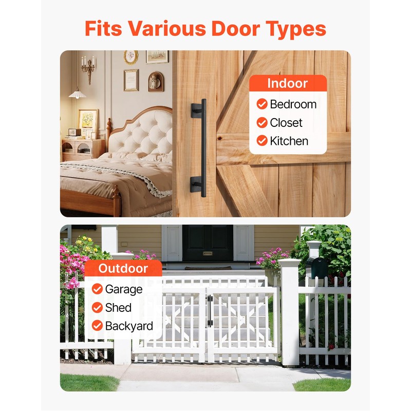 VEVOR Barn Door Handle, 12.6 in Rustic Fence Gate Handle,