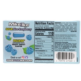 Mike and Ike Sour Blue Raspberry Theater Boxes, Chewy Fruit Candies, Movie Night Treats, 4.25 Ounces (Pack of 3)