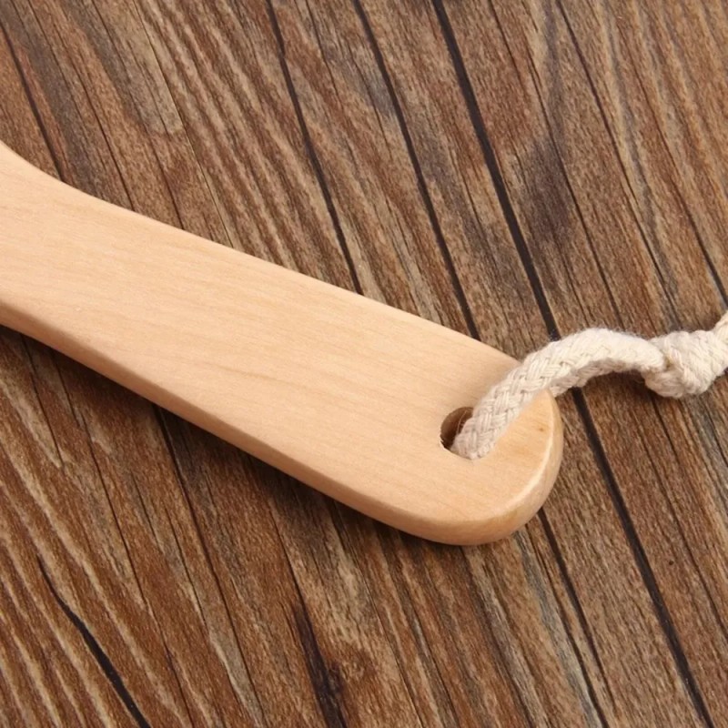 Cepillo Corporal Madera Bambú Natural Curveado Ecológico F