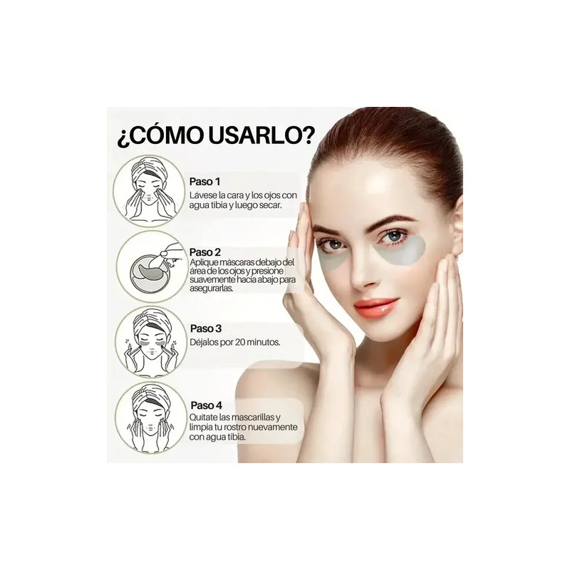 Parches Hidratantes Cuidado Facial Arroz Anti Ojeras Arrugas
