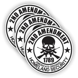 Unbranded/Generic 2nd Amendment Hard Hat Stickers | Motorcycle Helmet Safety Decals | 3-pack White