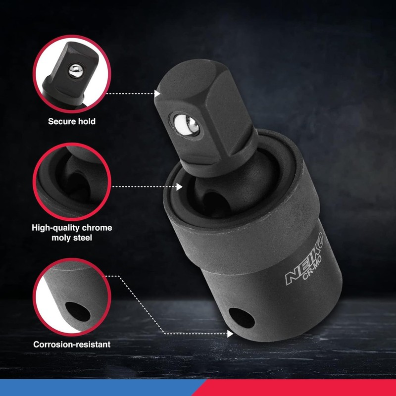 NEIKO 02430A 1/2” Drive Universal Joint Swivel Socket Adapter |