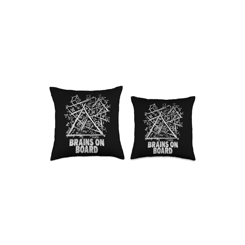 Brains on board, genius, science, nerd Throw Pillow