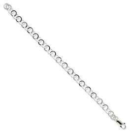 Solid 925 Sterling Silver 7.5inch Unique Link Charm Bracelet - with Secure Lobster Lock Clasp 7.5"