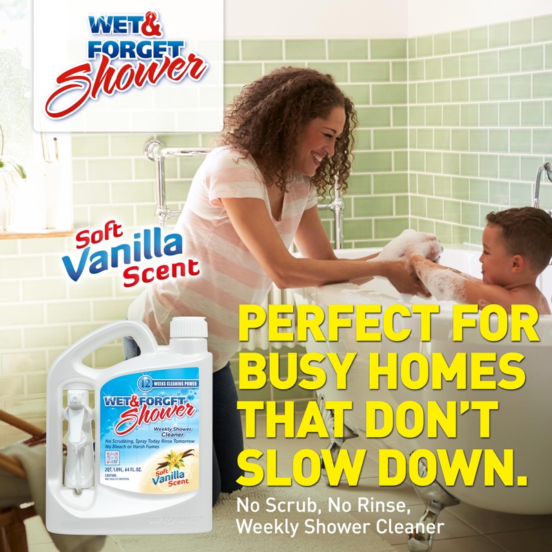 Wet & Forget Shower Cleaner Multi-Surface Weekly No Scrub, Bleach-Free