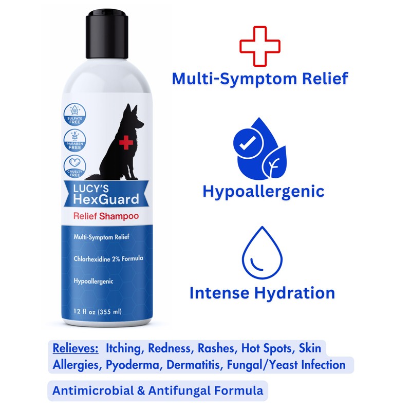 Lucy's Pet Skin Irritation Relief Shampoo - Soothes Rashes, Hot