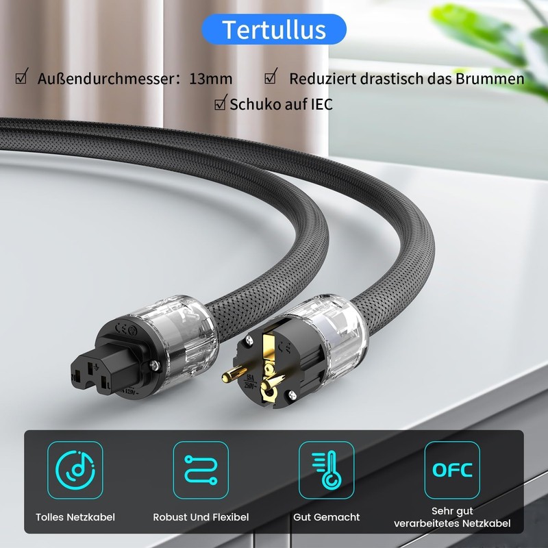 Tertullus HiFi High End Power Cable C15 Power Cable HiFi