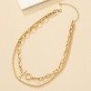 ALRNBY Gold Stacked Necklace for Women Paper Clip and Rope