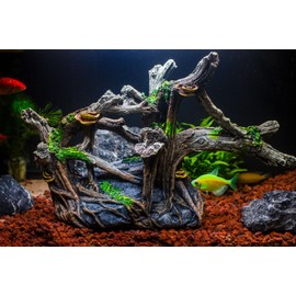 TAOMYPETS Fish Tank Decorations Aquarium Décor Resin Artificial Tree Trunk Root (A)