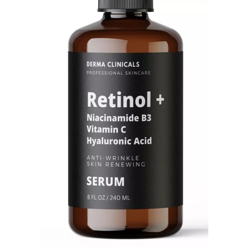 DERMA CLINICALS 8oz - Retinol, Niacinamide, Vitamin C, Hyaluronic Acid,