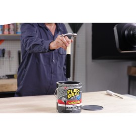 Flex Seal Liquid, Rubber Coating Sealant, Waterproof, Flexible, Breathable, and UV Resistant, Roof Repair, Basements, RV, Campers, Trailers, Marine, EPDM, Masonry, Black, 16 oz
