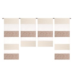 Birsppy Design Mini Panel Curtain Set Beige 2291-13 | 4 Pieces | Panel Curtain Total Width 120 cm (4 x 30 cm) Height 80/60/60/80 cm