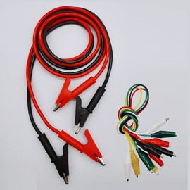 Double Ended Alligator Clips, Dual Ended Crocodile Wire Cable with Insulators Clips Test Copper Cable for Electrical Testing(7PCS)