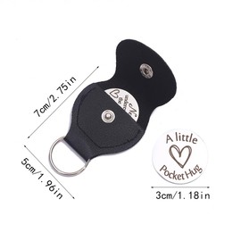 Miquora Pocket Hug Token, Double Sided Inspirational Pocket Hug Token Gift with Leather Keychains, Thinking of You Present, Encouragement Long Distance Relationship Keepsake