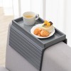GEHE Sofa Arm Tray Bamboo Sofa Tray Table for Couch,