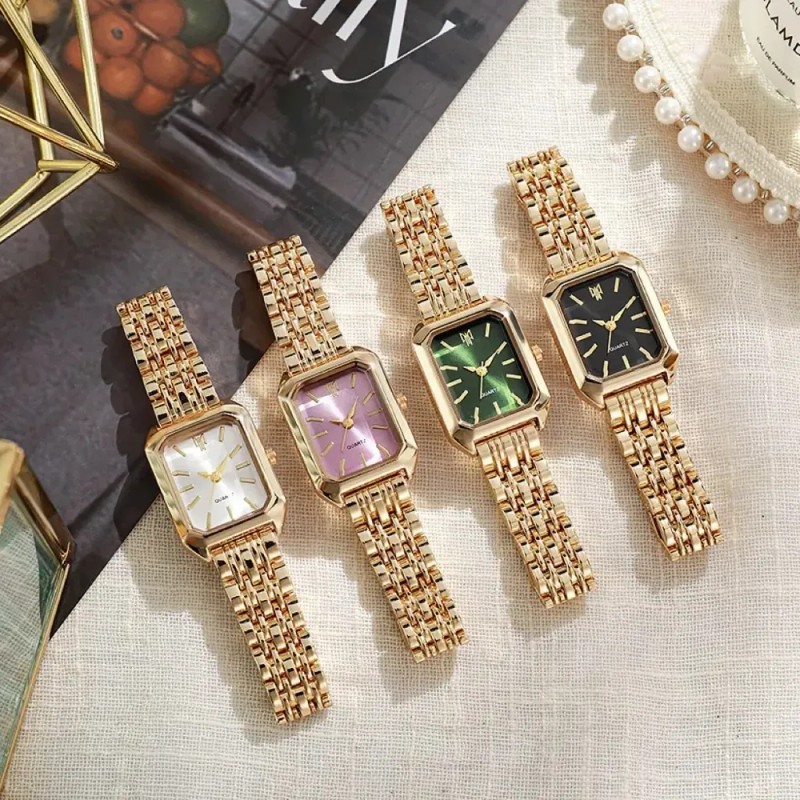 Reloj De Mujer Original Impermeable Moda Dorado