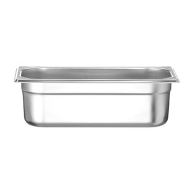 HENDI Gastronorm Container, Temperature Resistant from -40° to 300°C, Hot Air Oven, Fridge and Freezer Chafing Dishes-Bain Marie, 4L, GN 1/3, 325 x 176 x (H) 100 mm, Stainless Steel