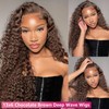 Chocolate Brown Deep Wave Lace Front Wigs Human Hair 13x6
