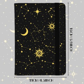beinkmake Minimalist Zodiac Passport Holder RFID Passport Cover Moon Star Black Travel Wallet Passport Case with Credit Card Slots for Women Men Travelling Essentials for Flying