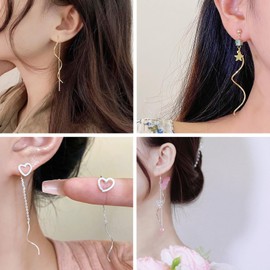 Beadthoven Twist Earring Charms Pendants Twisted Curved Dangle Earring Charms Golden Silver Metal Earring Pendants Earrings Links Connectors for Women Jewelry Making Tassel Earrings DIY Crafts Supply,