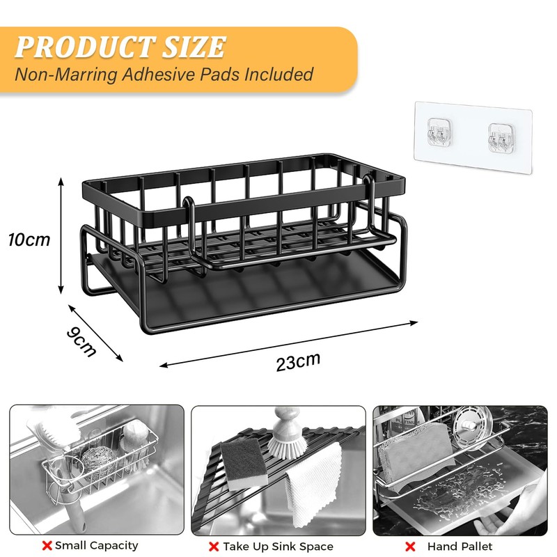 huipinghu Kitchen Sink Caddy Storage & Organisation, Sink Tidy, Accessories-Stainless