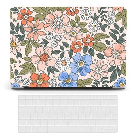 Hard Case Compatible with MacBook Air 11 inch Model A1465 & A1370,Plastic Laptop Hard Case Protective Cover with Keyboard Cover Skin for MacBook Air 11.6 inch - Colored Flower 2