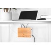 Bamboo Cable Management Box with Magnetic Lid & Ties -