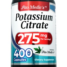 Lab | Potassium Citrate |400 Capsules |275 mg| Potassium Supplement | Potassium | Concentrate Extract | Potassium Pills | Ultra high Absorption.