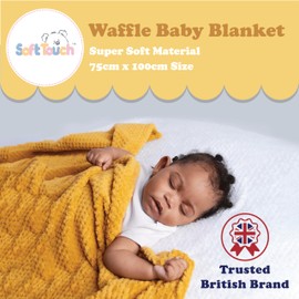 Soft Touch Baby Blanket for Newborn, Supersoft Waffle Blankets for Newborn Baby Boys and Girl Blanket. Car Seat, Pram, Cots 0-2 Years. 75 x 100cm