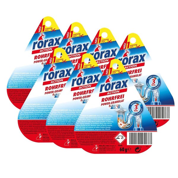 7x rorax Rohrfrei Power-Granulat Portionspack 60g - Wirkt sofort &