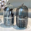 Snblzhef Makeup Brush Holder with Lid 360 Rotating Clear Dustproof
