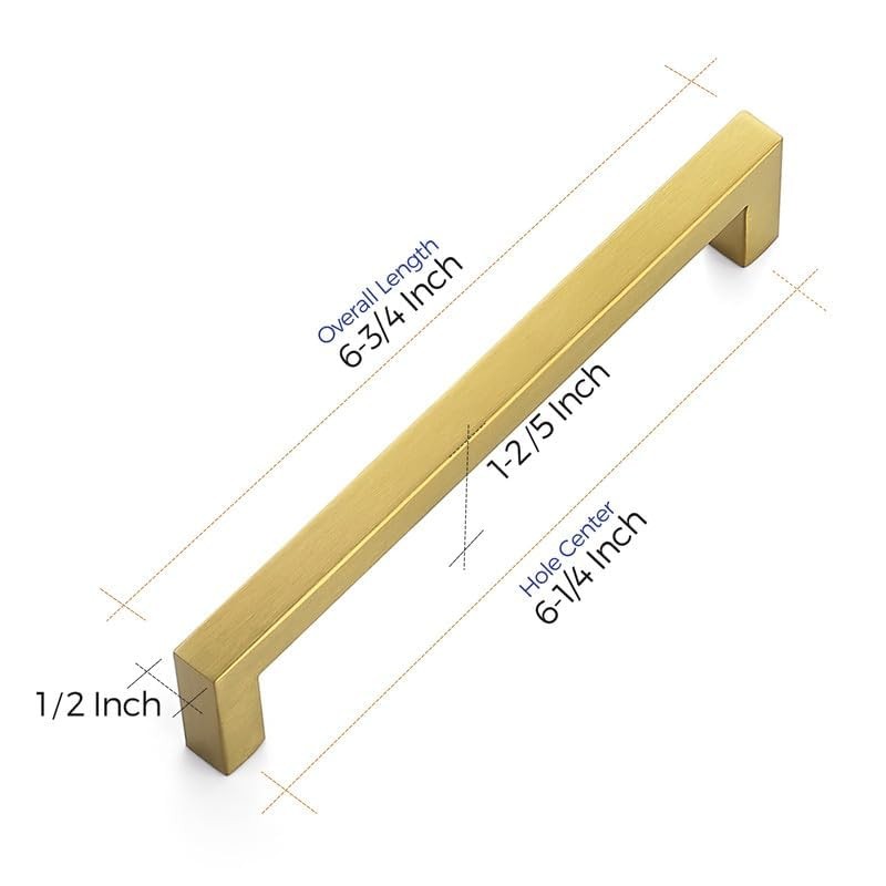 Ravinte 10 Pack Square Bar Kitchen Cabinet Handles Gold Cabinet