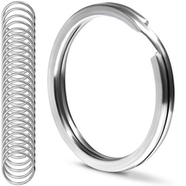 Crest Surgical - Medical Grade Stainless Steel Key Rings (Made of 316L SS) - 25 Pieces ~1inch, 25mm Round Split Key Rings for Keychains - 316L Stainless Steel Flat Rust Resistant Keychain Rings
