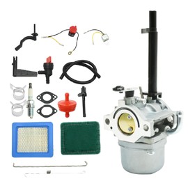 Vkinman 697978 Carburetor Kit with Fuel Filter & Spark Plug Replacement for BS lawnmover Nikki 695114 694615 695115 697978 Replacement for Troy-Bilt 01919 030343 030476 10hp 305cc Engine