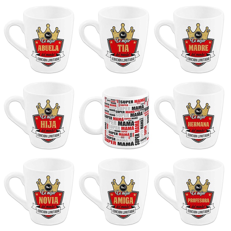 Collection of mugs for Best Parents (Spanish phrasing) Mejor PADRE