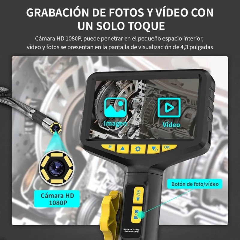 FINYQBET Endoscopio Profesional 1080P, IP67 360°