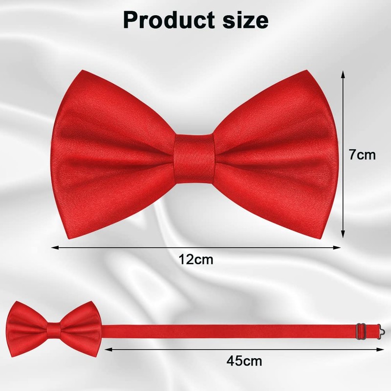 URAQT Men's Bow Tie, Classic Solid Color Pre-Tied Bow Tie