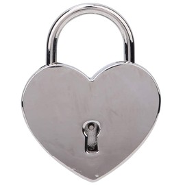 1 Juego De Candado En Forma De Corazón Con Llave, Mini Candado De Metal En Forma De Cora,candado Vintage Para Equipaje, Cerradura de Metal en Forma de Corazón 45x59 mm(plata)