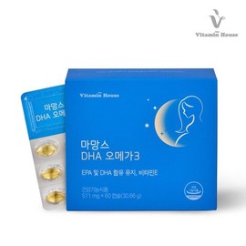Vitamin House 비타민하우스 마망스 DHA 오메가3 1박스 1개월분 Vitamin House Mamans DHA Omega-3 1 Box 1 Month Supply