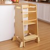 Kitchen Step Stool for Toddlers,Wiifo Adjustable Height Kids Learning Stool,