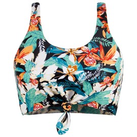 Traje de baño retro de los años 50 con estampado de lunares, moldeado, almohadillas para orejas suaves, clásico, para mujer, negro (Flower Black), X-Large