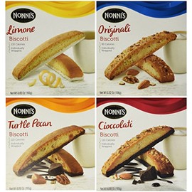 Nonni's Biscotti Variety - (Cioccolati, Limone, Originali, Turtle Pecan), 6.8 Oz (Pack of 4)
